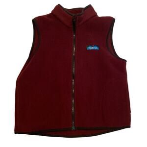 KAVU Maroon Fleece Boys Made in USA Large Vest